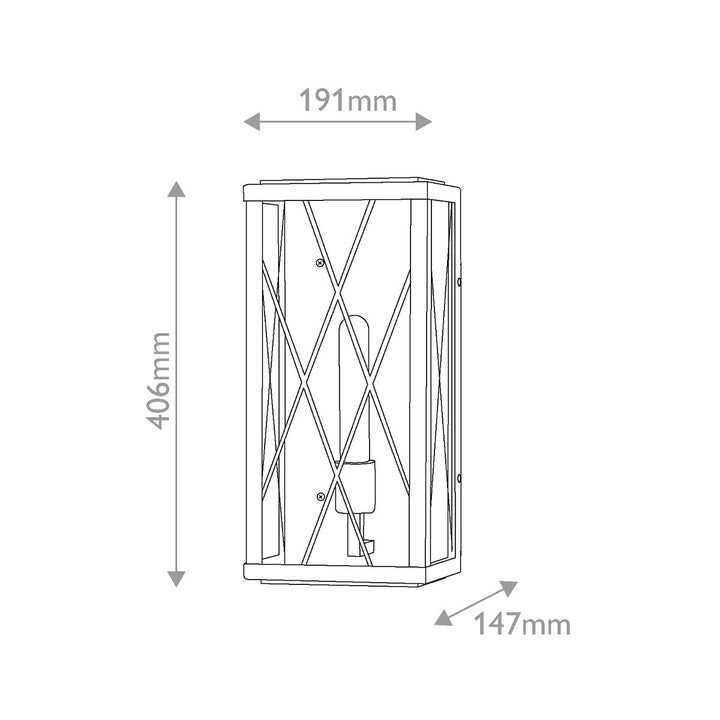 Hinkley HK-MONTE-M-BK Monte 1 Light Medium Flush Wall  Outdoor Lantern Black