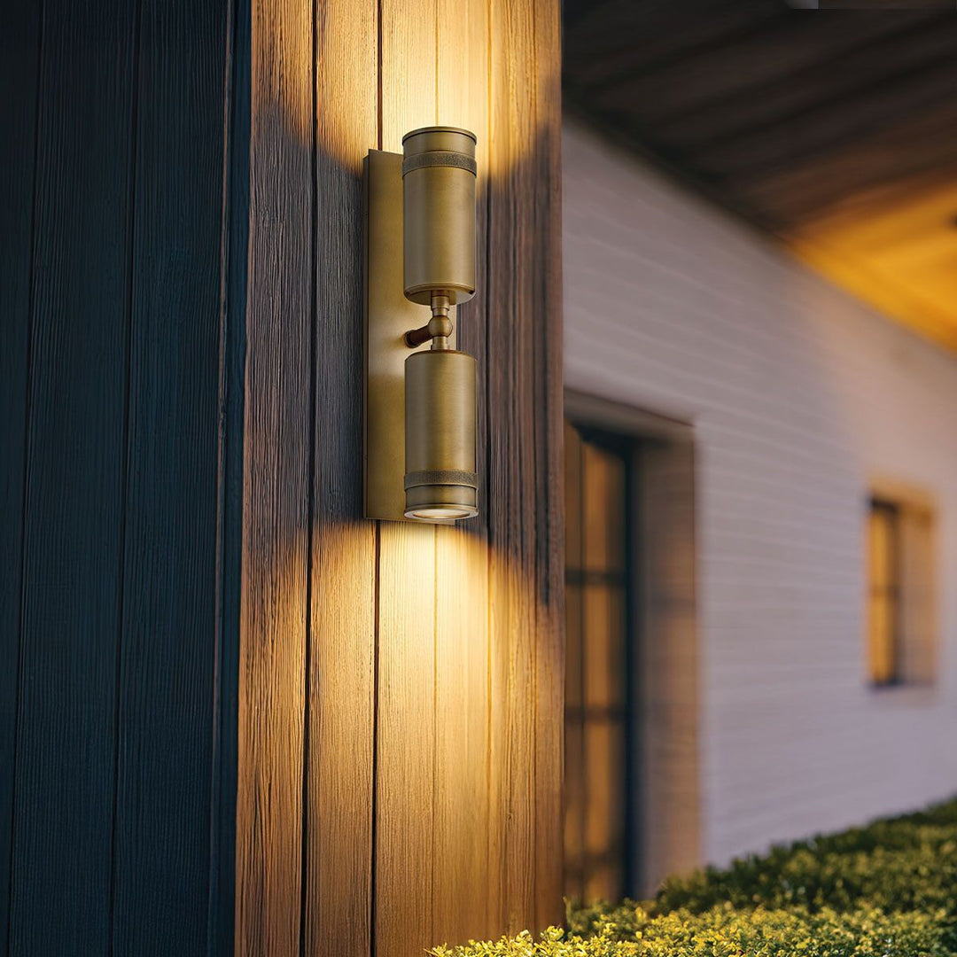 Hinkley HK-PRATT-2LT-SPOT-HB Pratt 2 Light Up/Down  Outdoor Spot Light Heritage Brass