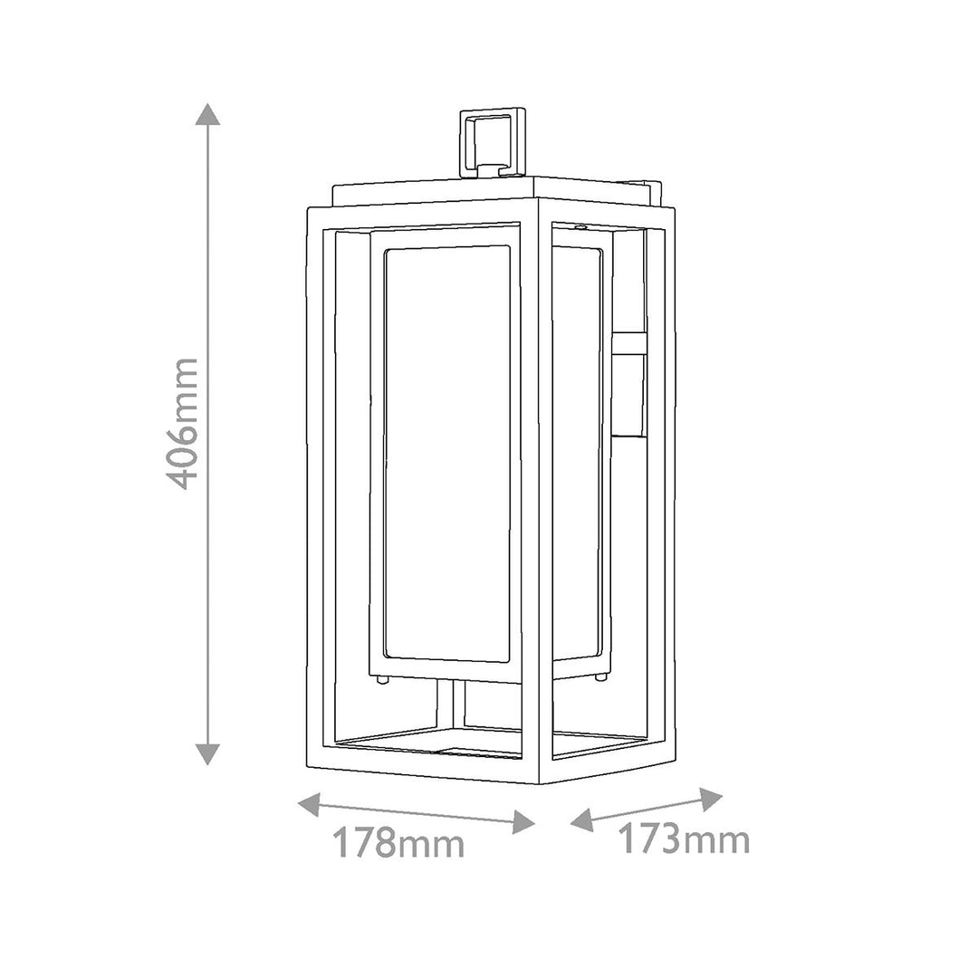 Hinkley HK-REPUBLIC-M-BK Republic 1 Light Medium  Outdoor Lantern Black
