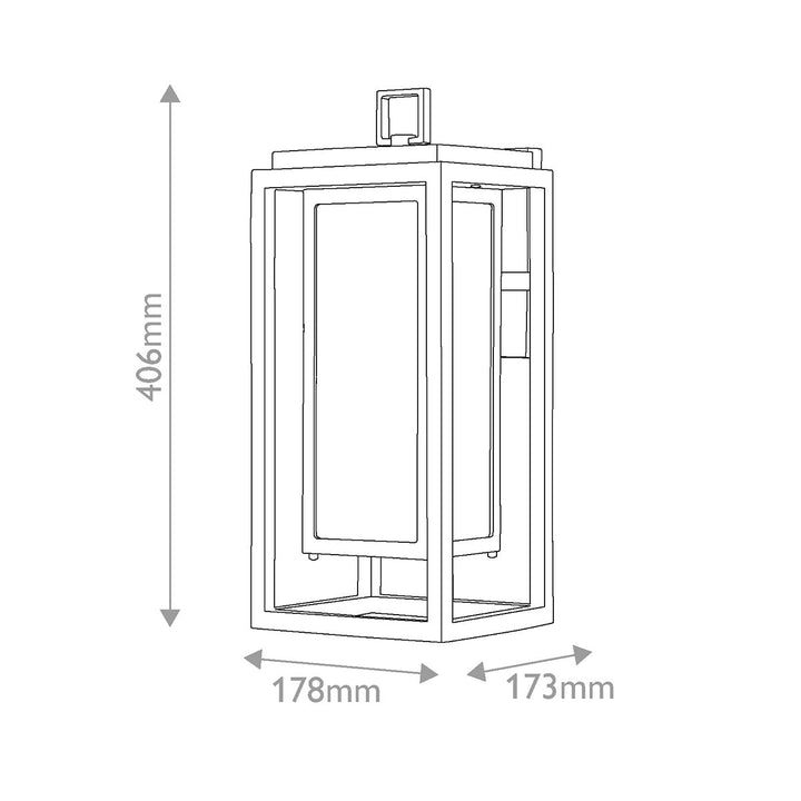 Hinkley HK-REPUBLIC-M-BK Republic 1 Light Medium  Outdoor Lantern Black