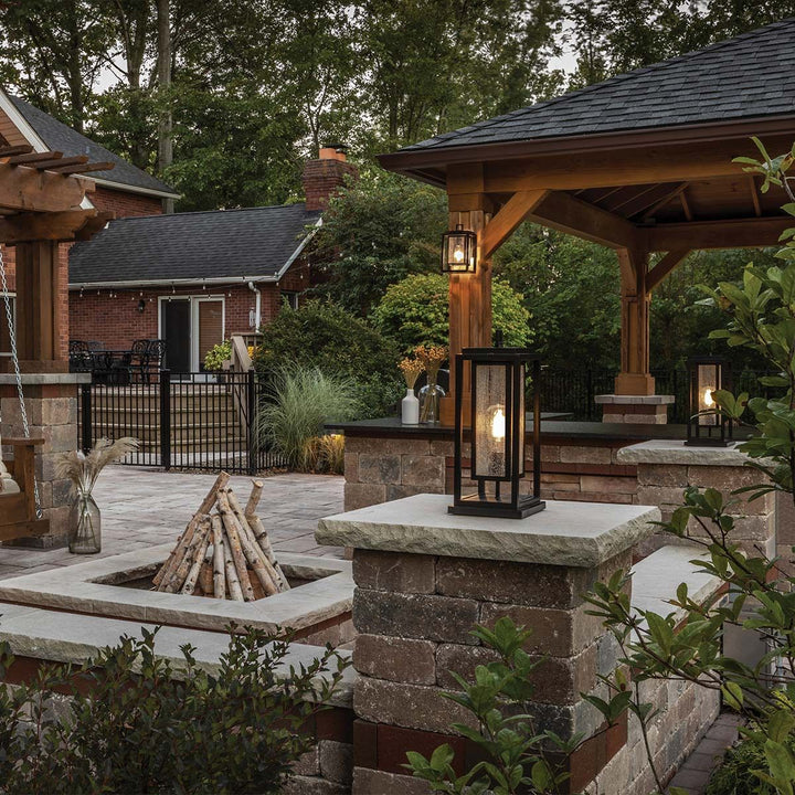 Hinkley HK-REPUBLIC-P-BK Republic 1 Light Medium  Outdoor Pedestal Lantern Black