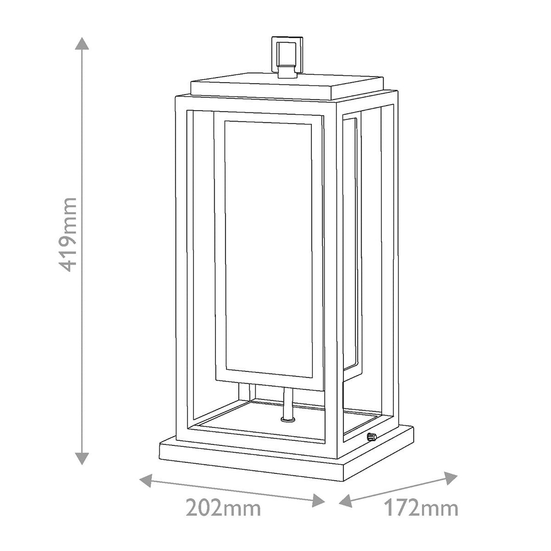 Hinkley HK-REPUBLIC-P-BK Republic 1 Light Medium  Outdoor Pedestal Lantern Black