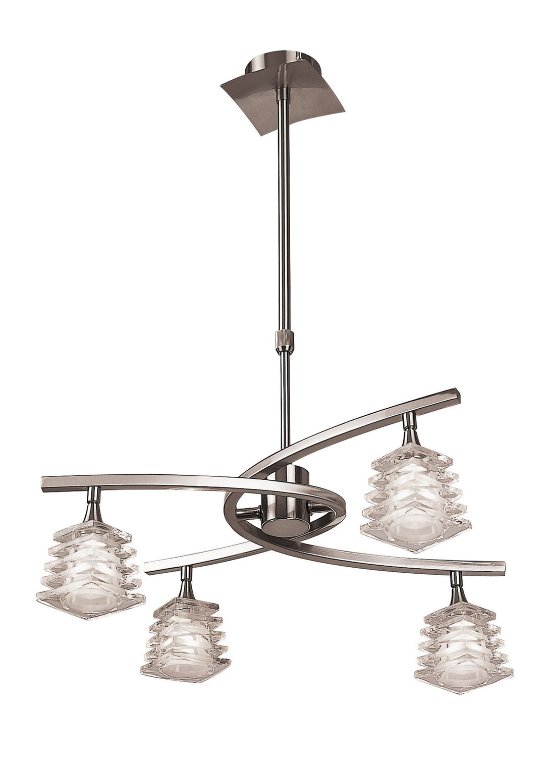 Mantra M0012 Keops Telescopic Pendant Convertible 4 Light Satin Nickel