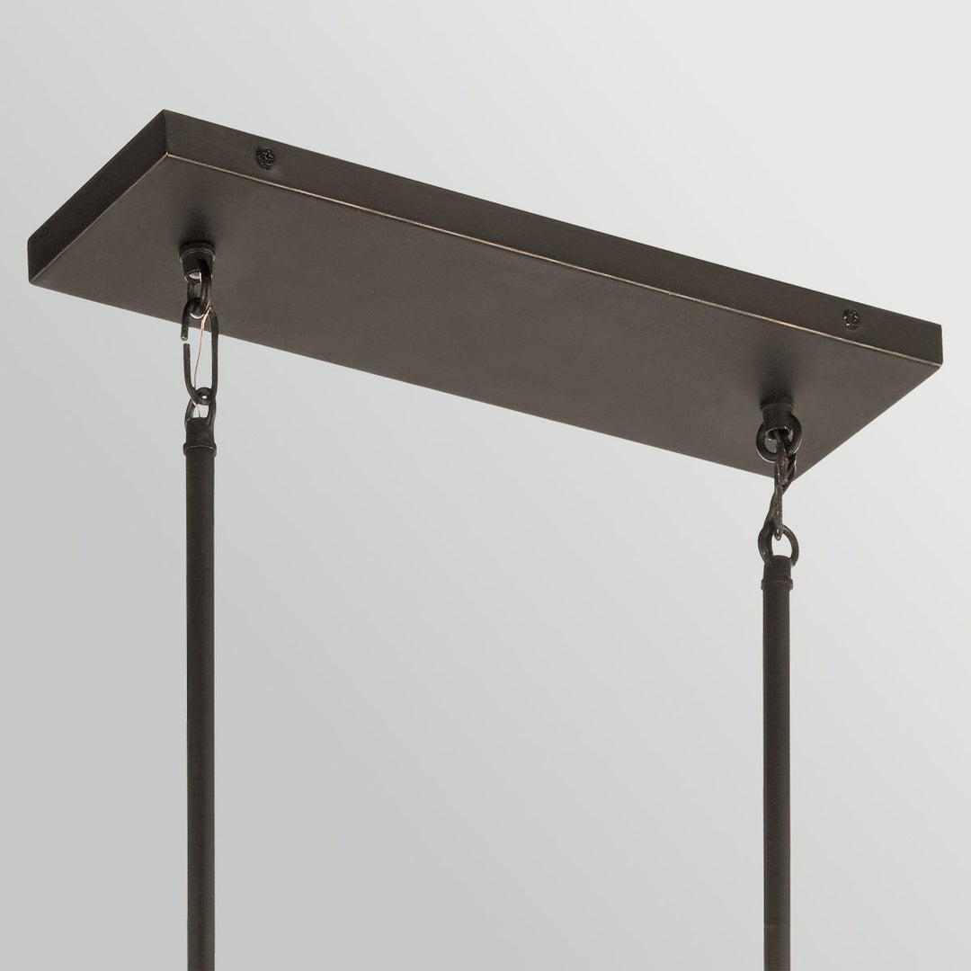 Kichler KL-ABERDEEN-3P-OZ Aberdeen 3 Light Island Chandelier Distressed Grey Wood Effect &amp; Old Bronze