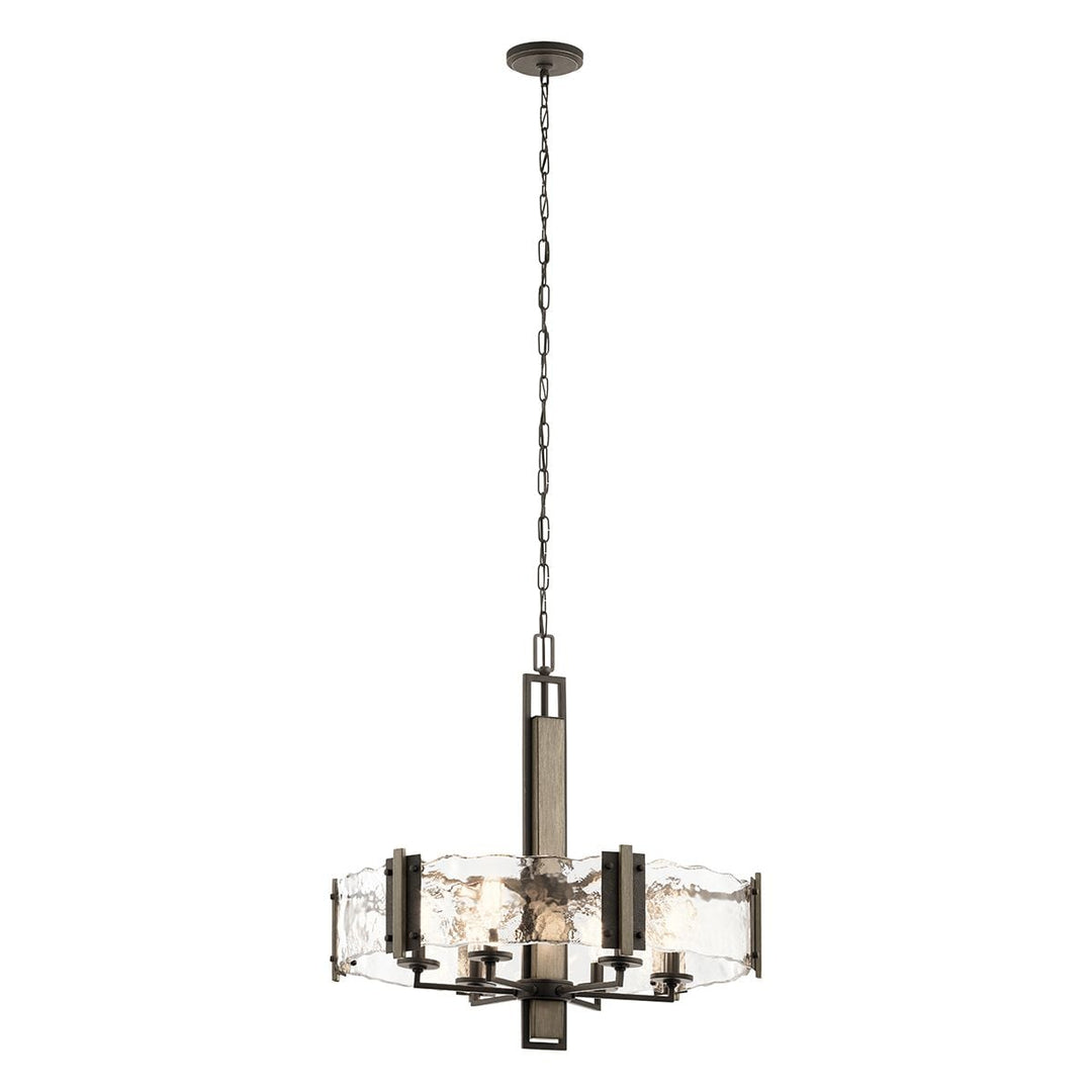 Kichler KL-ABERDEEN6-OZ Aberdeen 6 Light Chandelier Distressed Grey Wood Effect &amp; Old Bronze