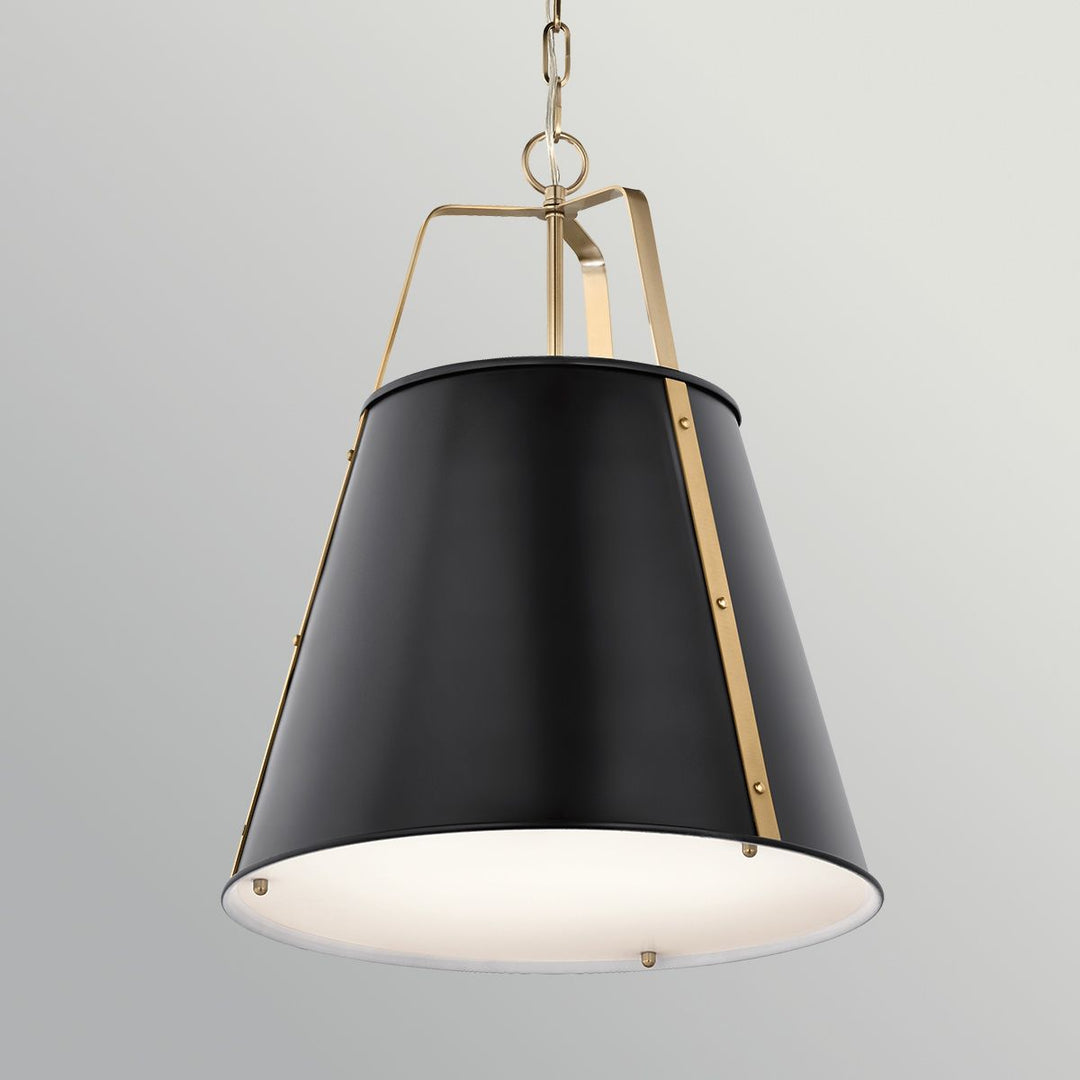 Kichler KL-ETCHER-P-L-BKB Etcher Large Pendant Black &amp; Brass