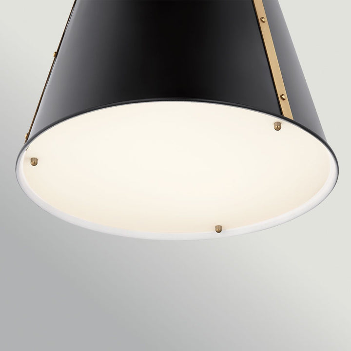 Kichler KL-ETCHER-P-L-BKB Etcher Large Pendant Black &amp; Brass
