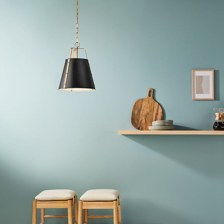 Kichler KL-ETCHER-P-L-BKB Etcher Large Pendant Black &amp; Brass