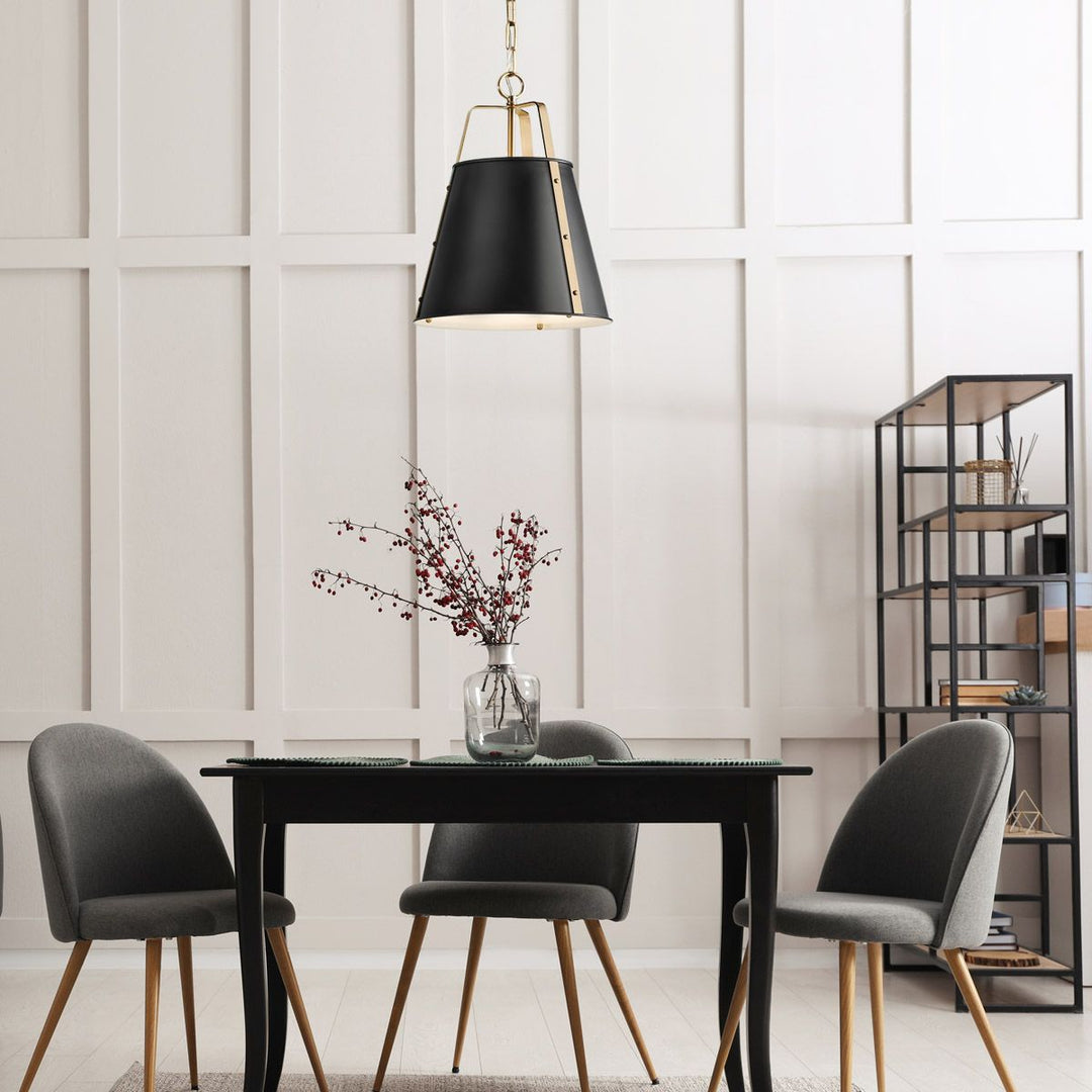 Kichler KL-ETCHER-P-L-BKB Etcher Large Pendant Black &amp; Brass