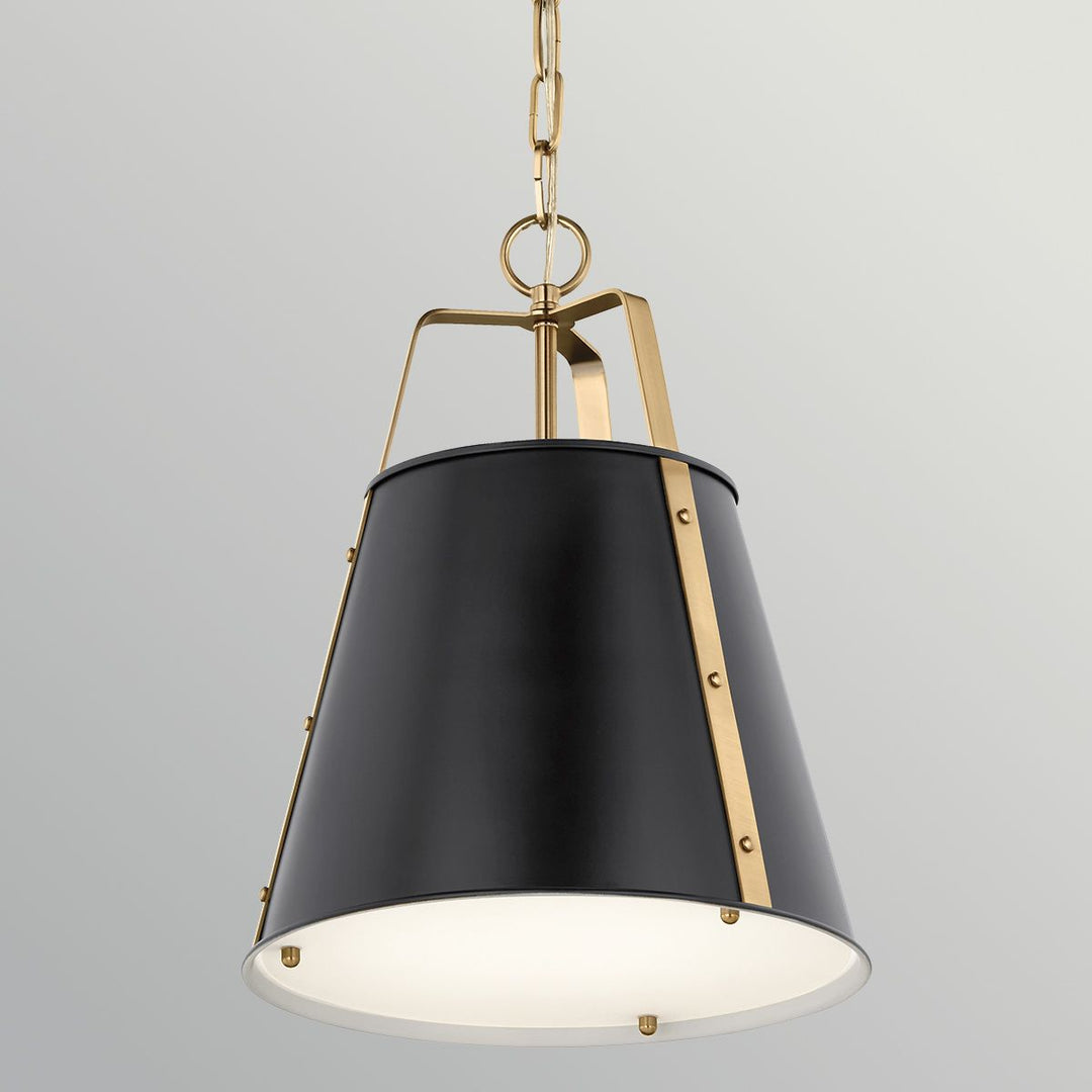 Kichler KL-ETCHER-P-M-BKB Etcher Medium Pendant Black &amp; Brass