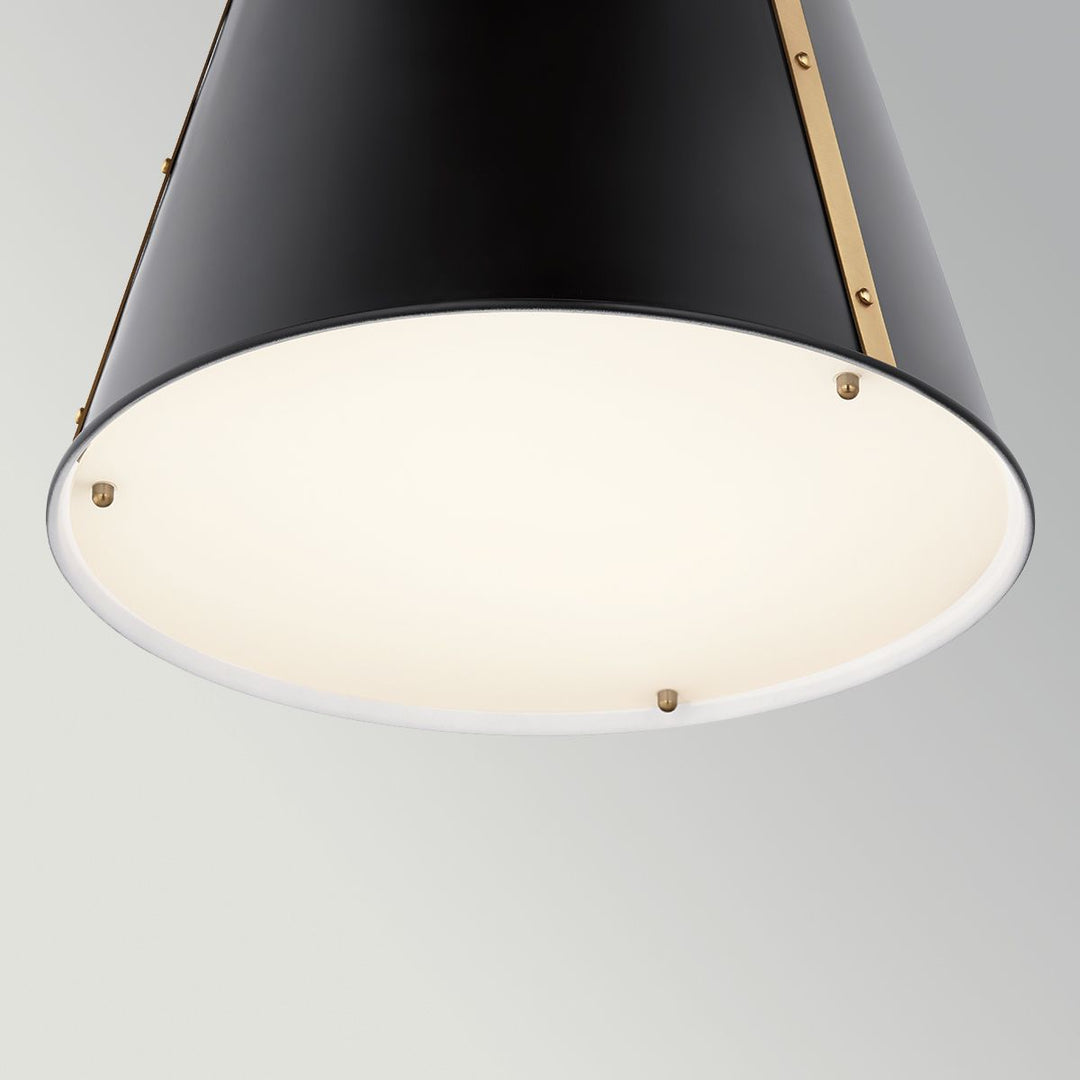 Kichler KL-ETCHER-P-M-BKB Etcher Medium Pendant Black &amp; Brass