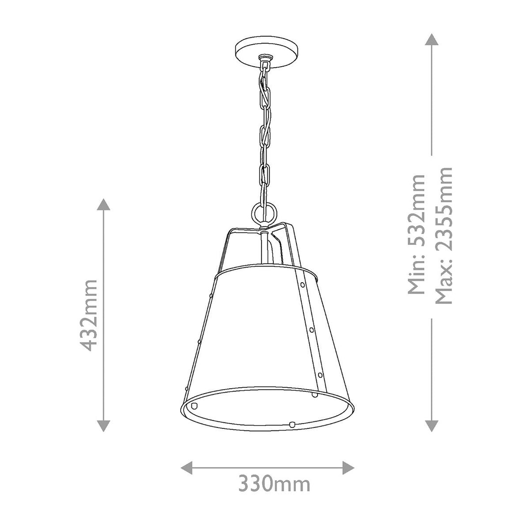 Kichler KL-ETCHER-P-M-BKB Etcher Medium Pendant Black &amp; Brass