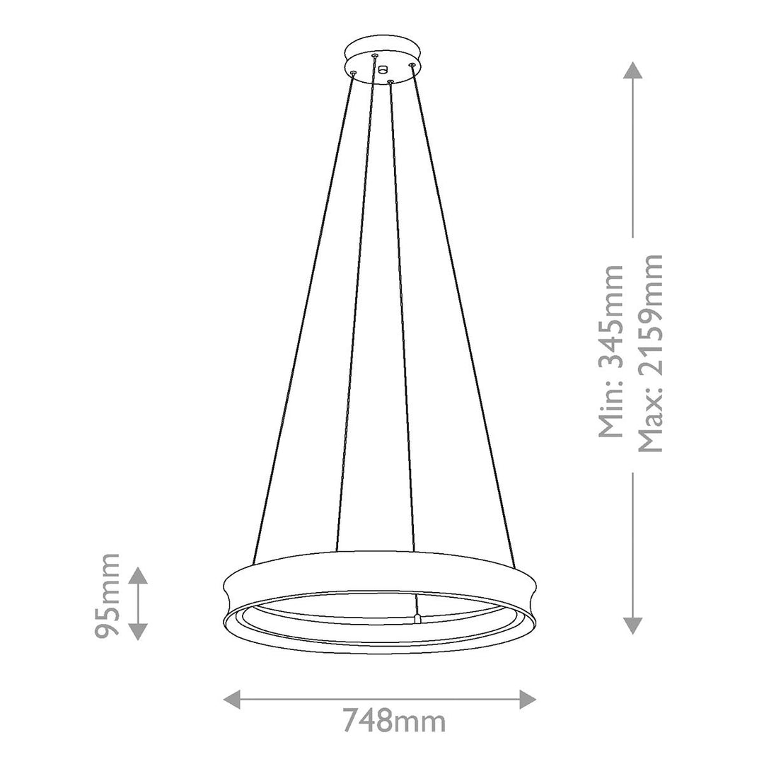 Kichler KL-LAROUSSE-LED-M-BKB Larousse - LED Medium Pendant Black &amp; Brass