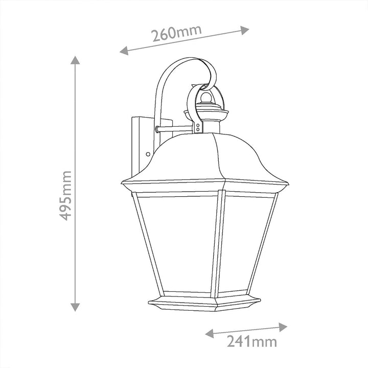 Kichler KL-MOUNT-VERNON2-L-BK Mount Vernon Large  Outdoor Wall Lantern Black
