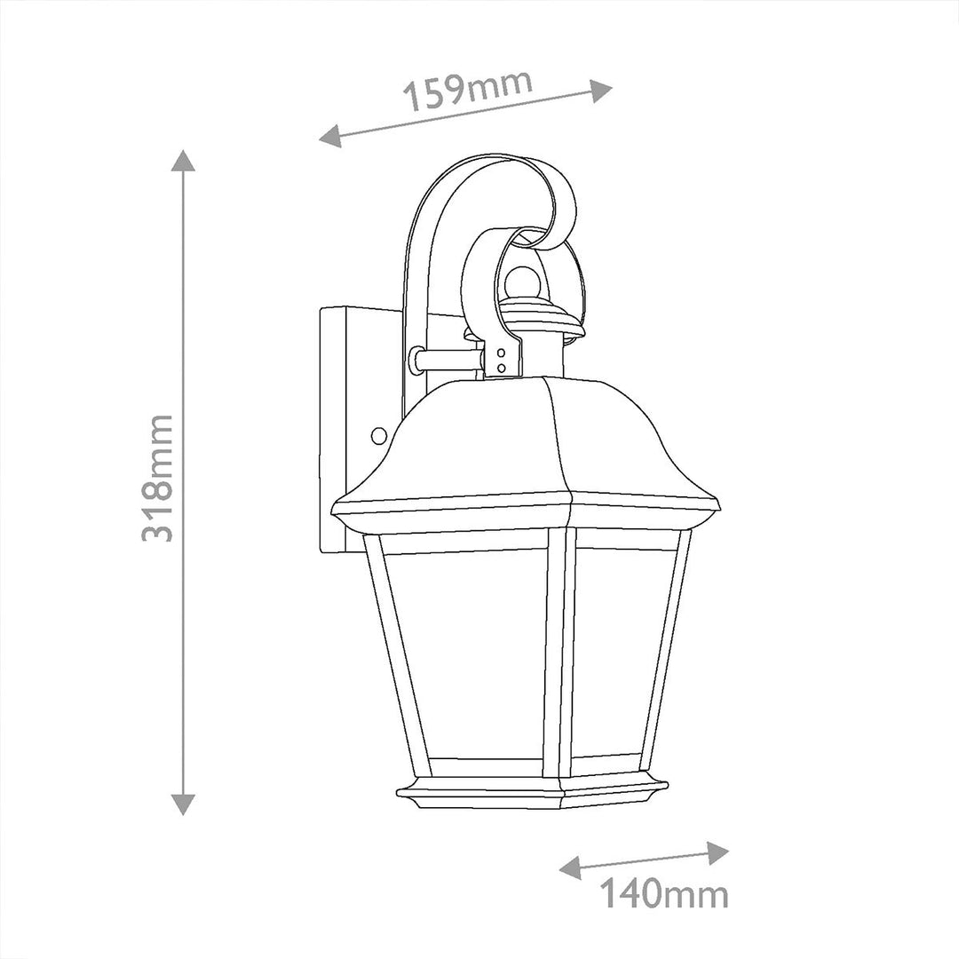 Kichler KL-MOUNT-VERNON2-S-BK Mount Vernon Small  Outdoor Wall Lantern Black