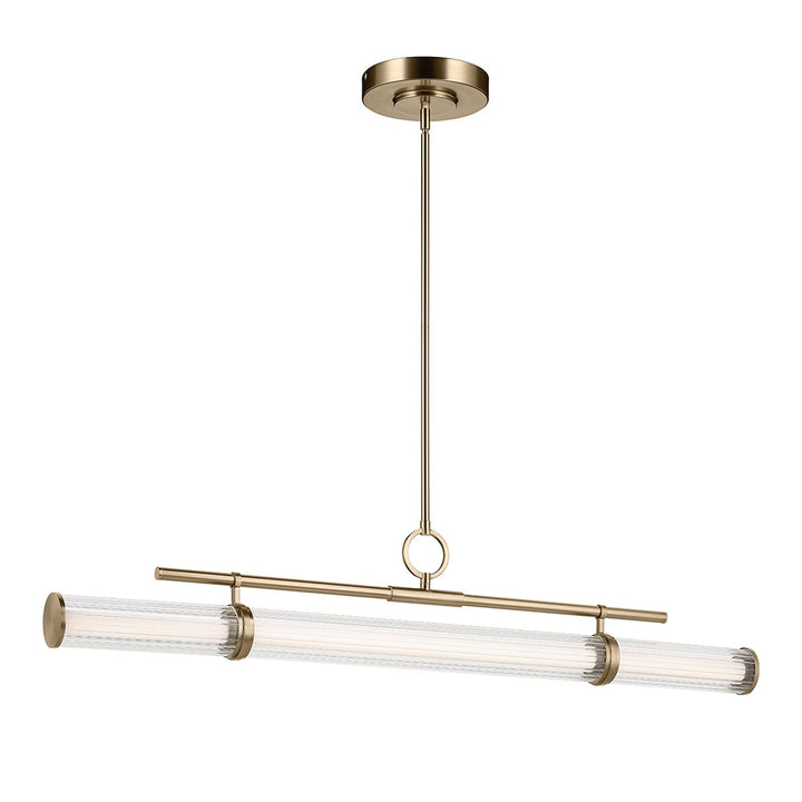 Kichler KL-RIVEN-LED-LP-122-CPZ  Riven LED Linear Pendant Champagne Bronze