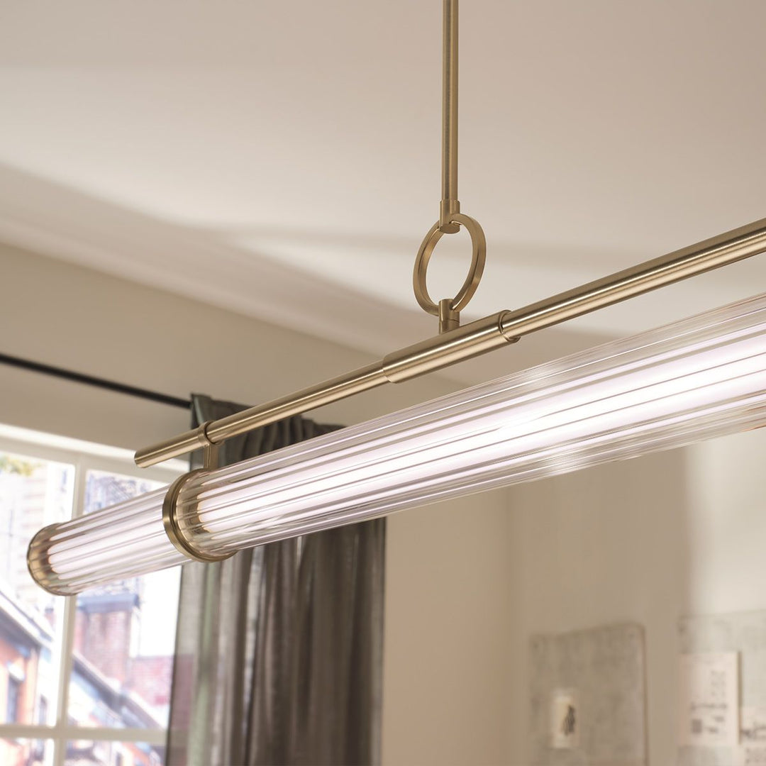 Kichler KL-RIVEN-LED-LP-122-CPZ  Riven LED Linear Pendant Champagne Bronze