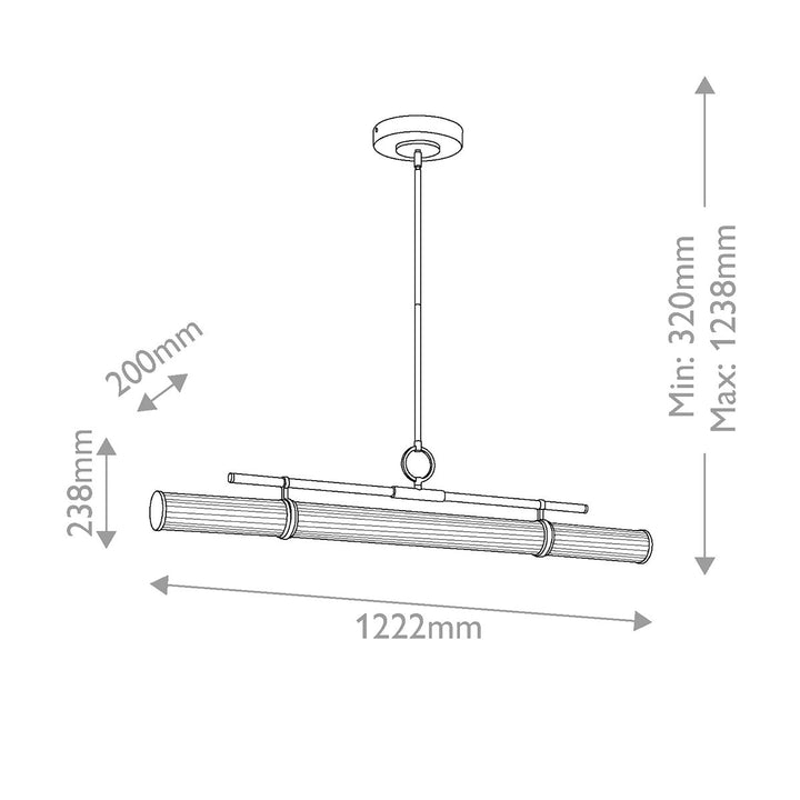 Kichler KL-RIVEN-LED-LP-122-CPZ  Riven LED Linear Pendant Champagne Bronze