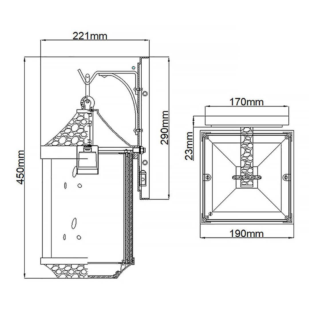 Kichler KL-SPRINGFIELD-M Springfield 1 Light Medium  Outdoor Wall Lantern Distressed Black