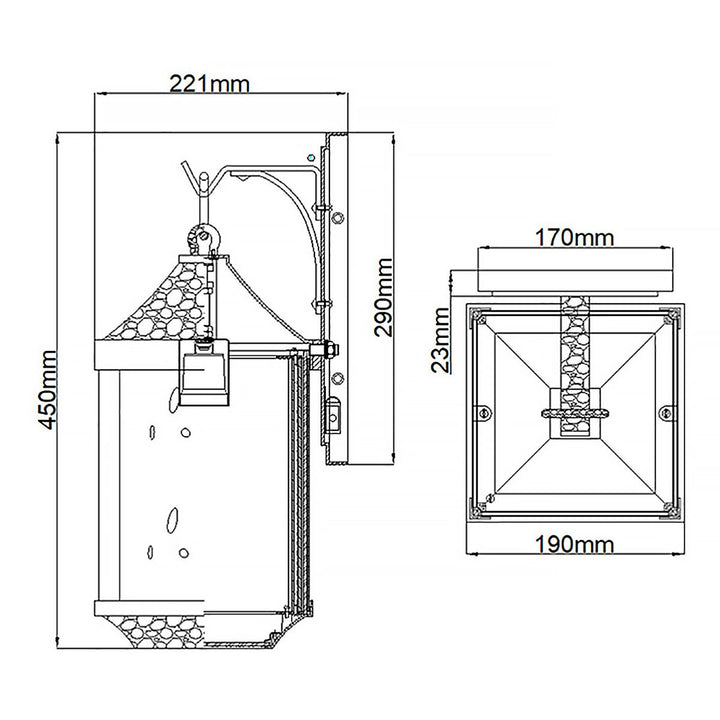 Kichler KL-SPRINGFIELD-M Springfield 1 Light Medium  Outdoor Wall Lantern Distressed Black