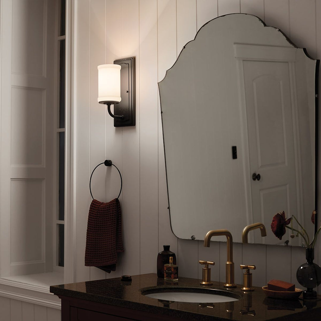 Kichler KL-VETIVENE1-BK Vetivene 1 Light  Bathroom Wall Light  Black