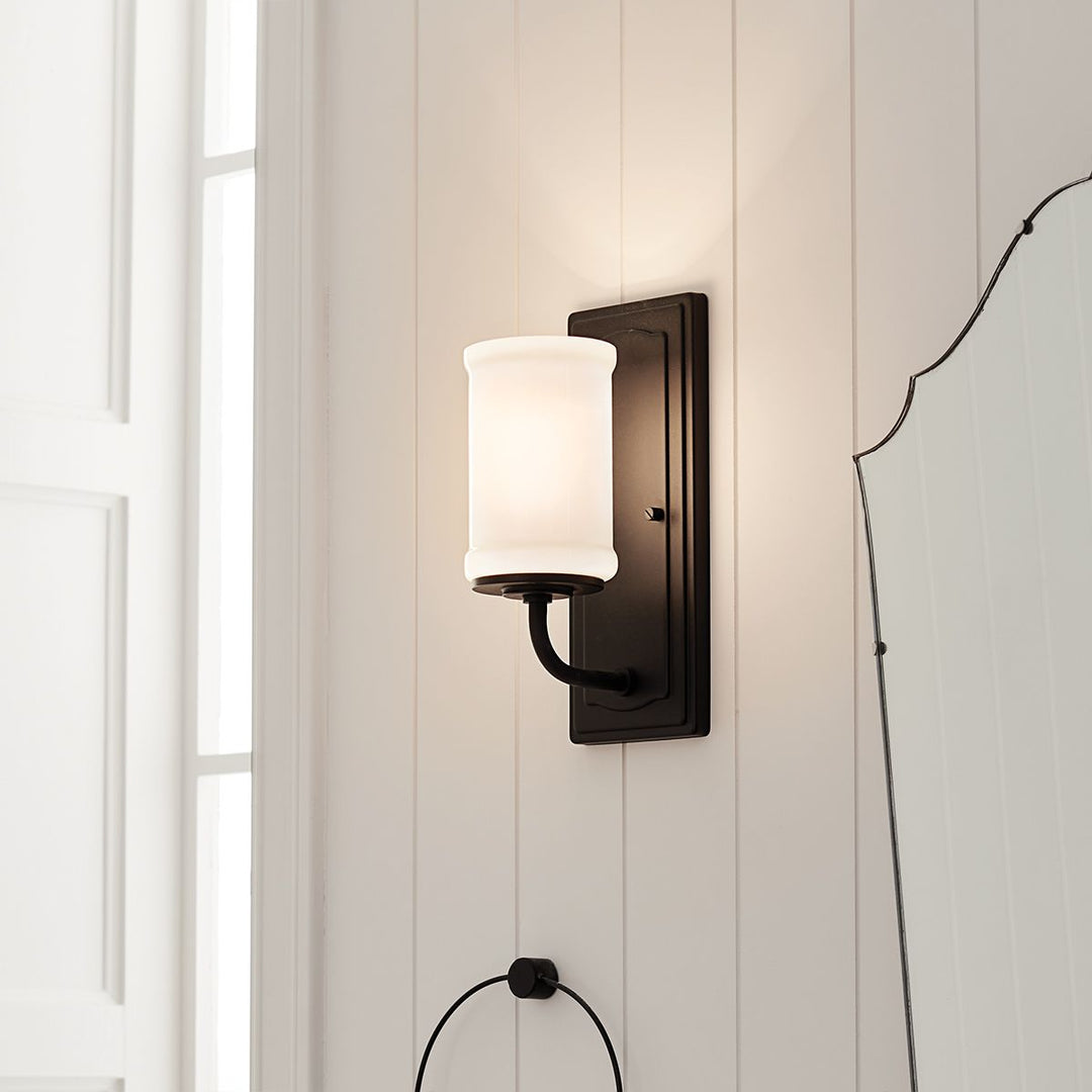 Kichler KL-VETIVENE1-BK Vetivene 1 Light  Bathroom Wall Light  Black
