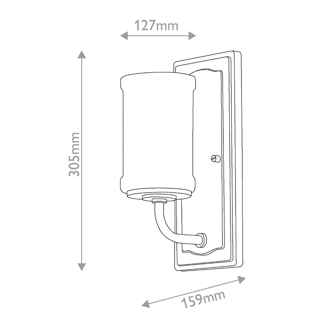 Kichler KL-VETIVENE1-BK Vetivene 1 Light  Bathroom Wall Light  Black