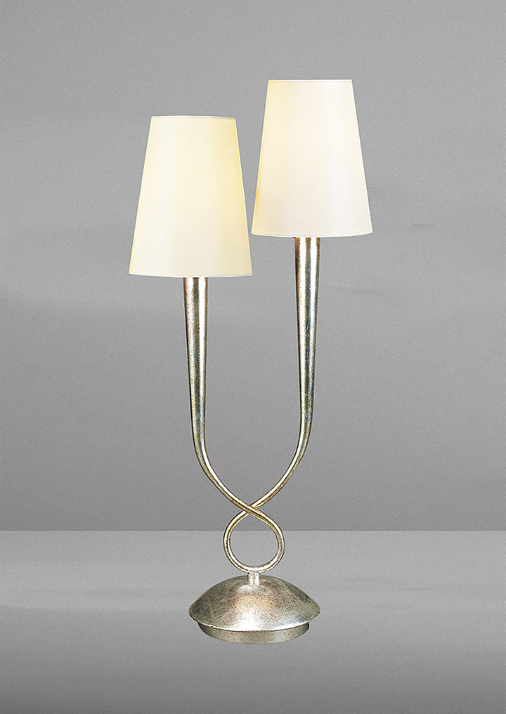 Mantra M0536/CS Paola Table Lamp 2 Light Silver Painted