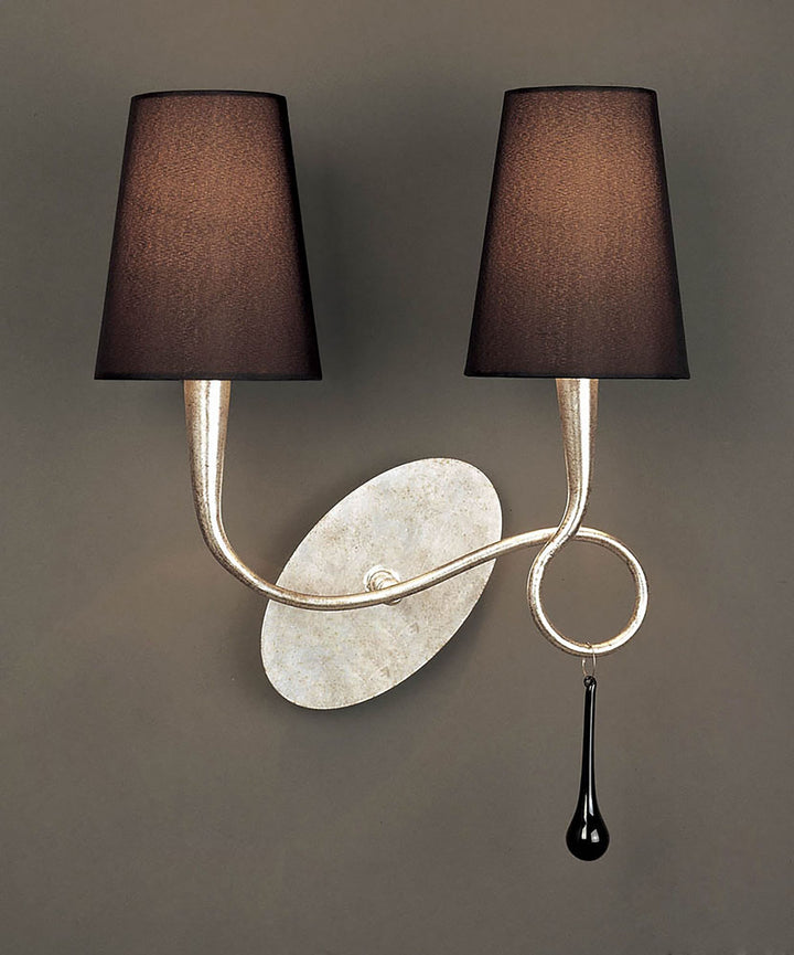 Mantra M0537/S Paola Wall Lamp 2 Light Silver Leaf