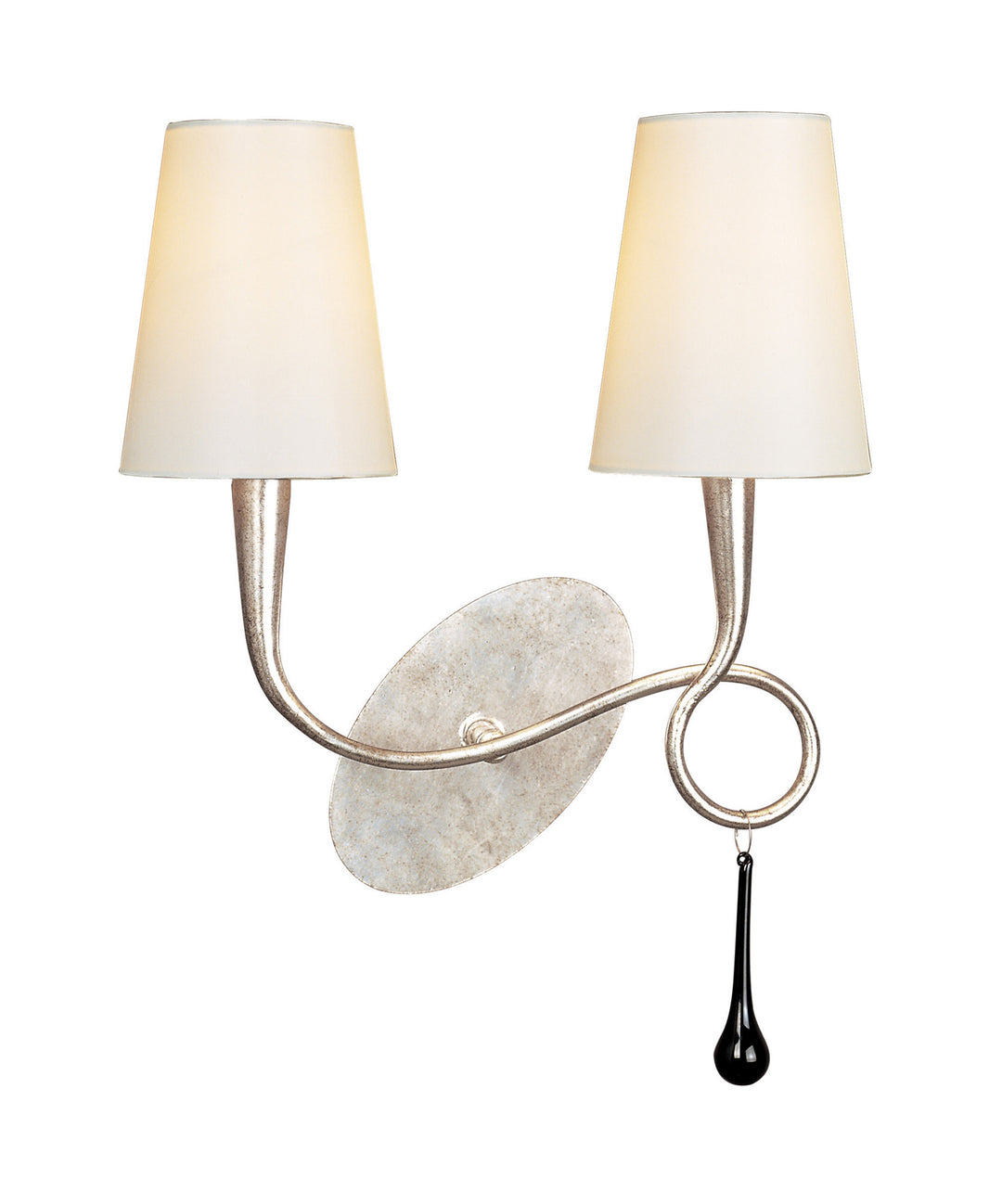 Mantra M0537/S/CS Paola Wall Lamp Switched 2 Light Silver Painted