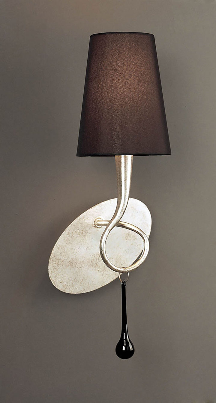 Mantra M0538/S Paola Wall Lamp 1 Light Silver Leaf