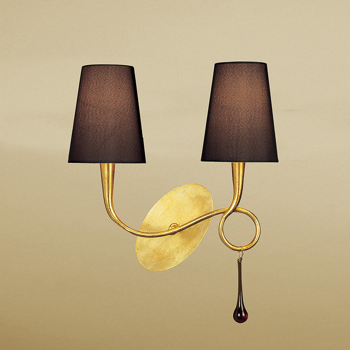 Mantra M0547/S/BS Paola Wall Lamp Switched 2 Light Gold Painted