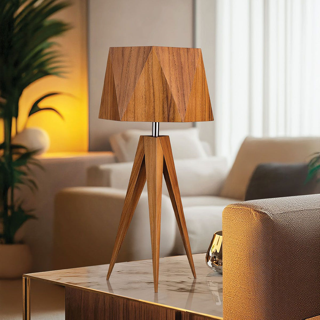 Quintiesse QN-ANGULAR-TL-TEAK Angular Table Lamp Teak