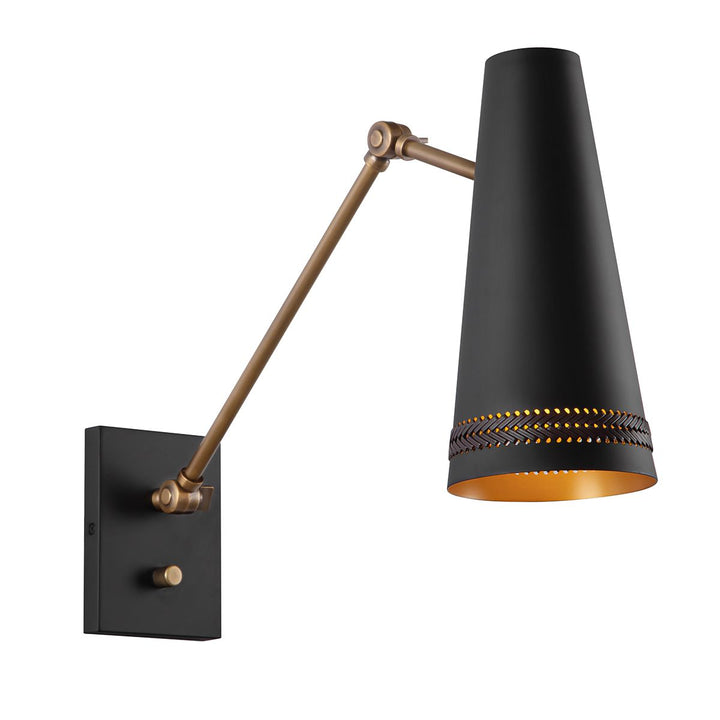 Quintiesse QN-BRICKELL-1WB-MBHL Brickell 1 Light Adjustable Wall Light Matte Black