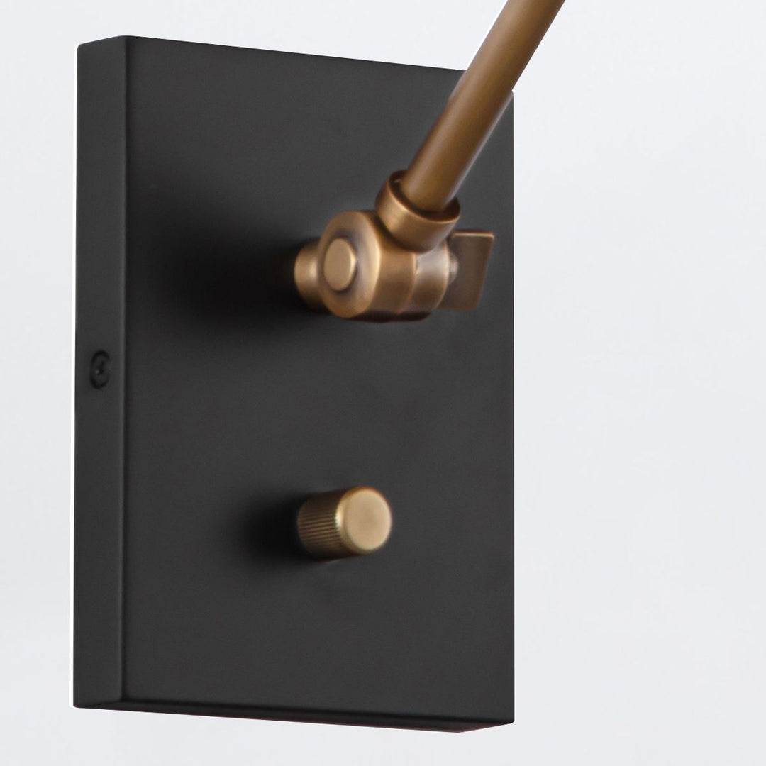 Quintiesse QN-BRICKELL-1WB-MBHL Brickell 1 Light Adjustable Wall Light Matte Black