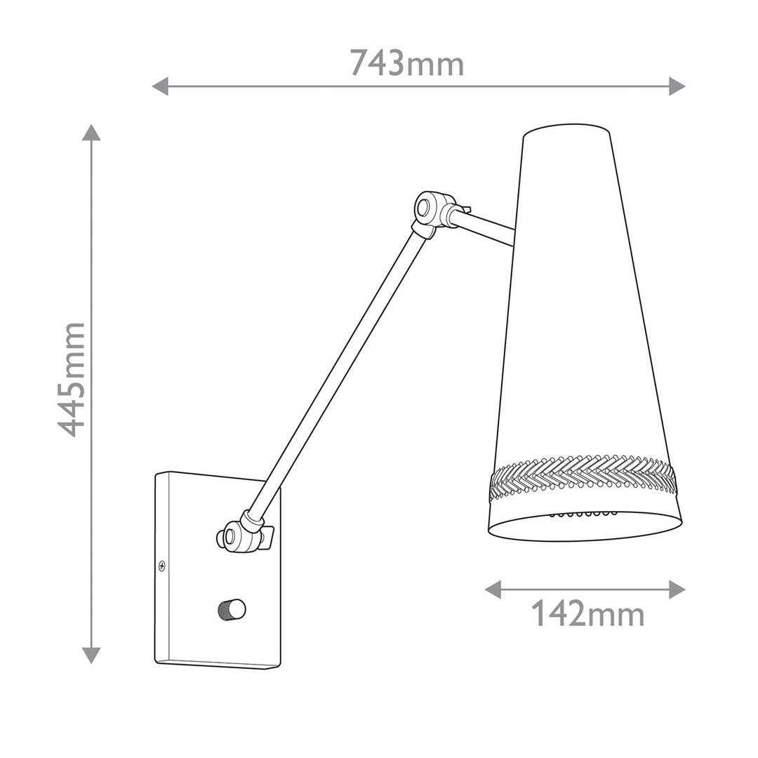 Quintiesse QN-BRICKELL-1WB-MBHL Brickell 1 Light Adjustable Wall Light Matte Black