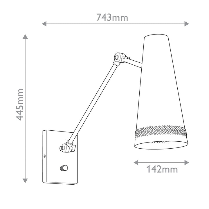 Quintiesse QN-BRICKELL-1WB-MBHL Brickell 1 Light Adjustable Wall Light Matte Black