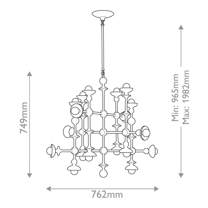 Quintiesse QN-CADENCE18-WHT Cadence 18 Light Chandelier Antique White