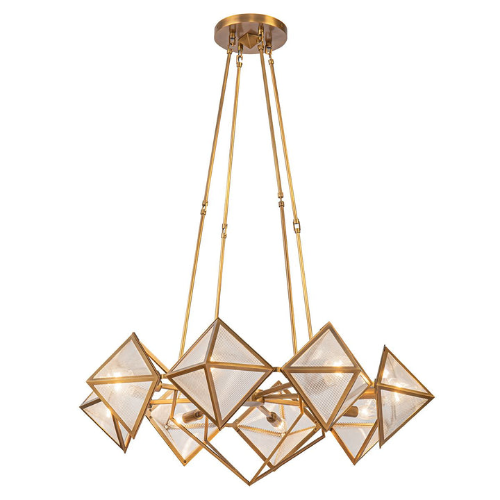 Quintiesse QN-CAIRO8-VBS-CR Cairo 8 Light Chandelier Vintage Brass