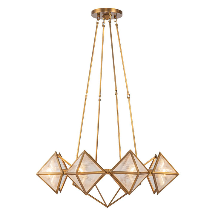 Quintiesse QN-CAIRO8-VBS-CR Cairo 8 Light Chandelier Vintage Brass