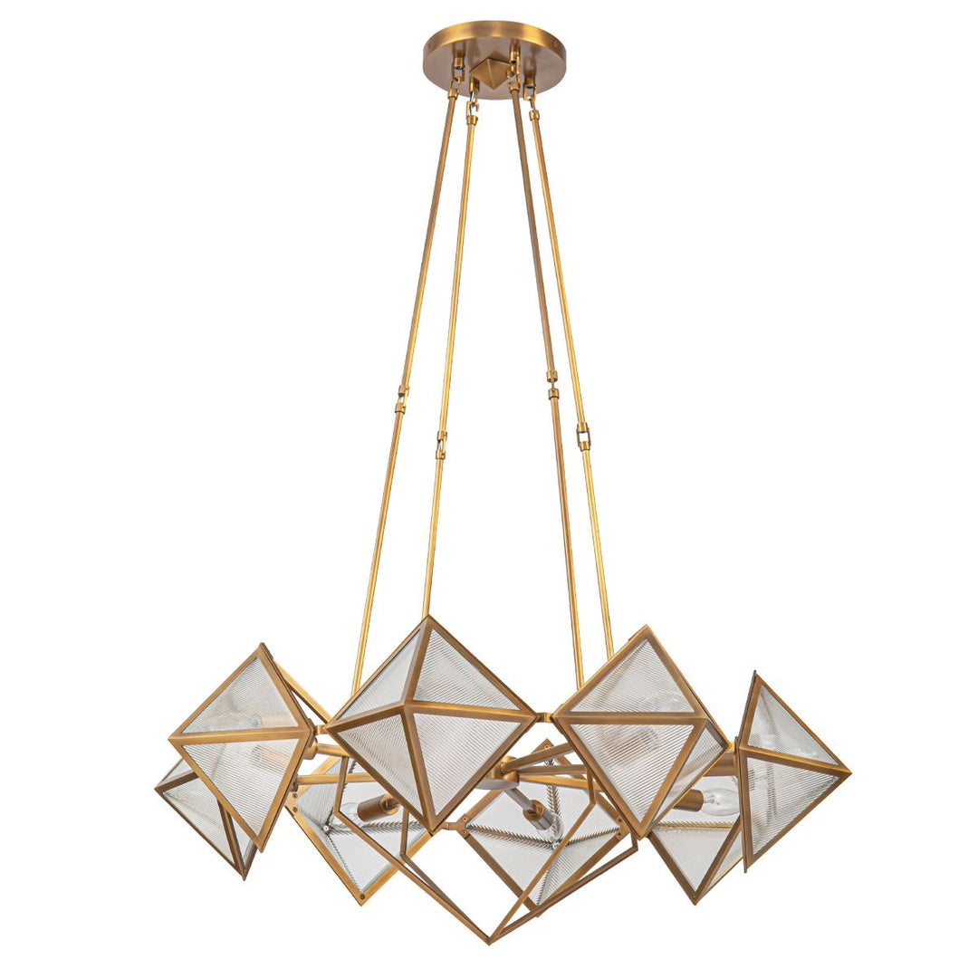 Quintiesse QN-CAIRO8-VBS-CR Cairo 8 Light Chandelier Vintage Brass