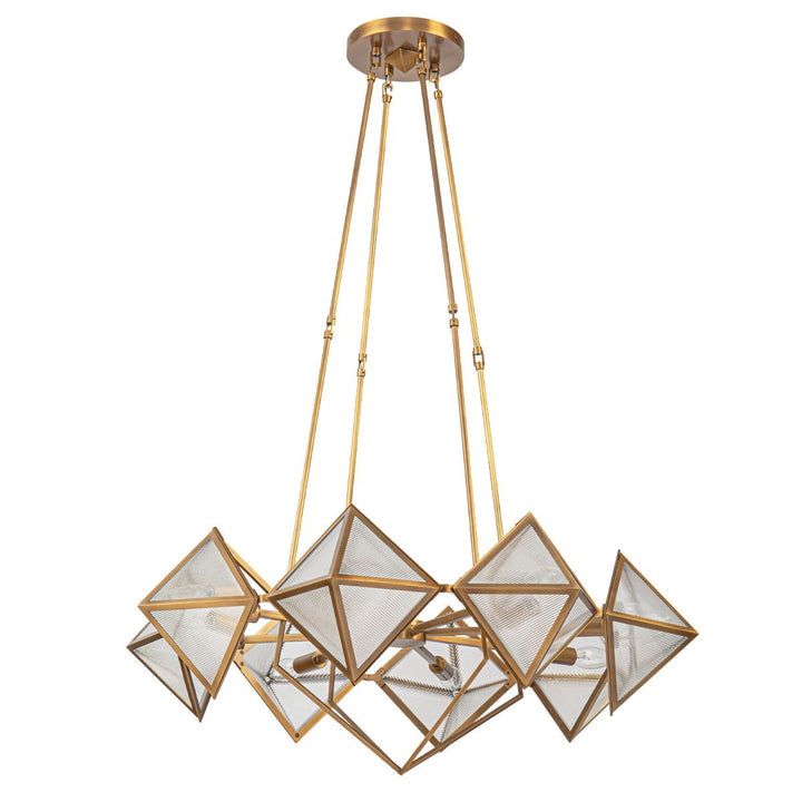 Quintiesse QN-CAIRO8-VBS-CR Cairo 8 Light Chandelier Vintage Brass
