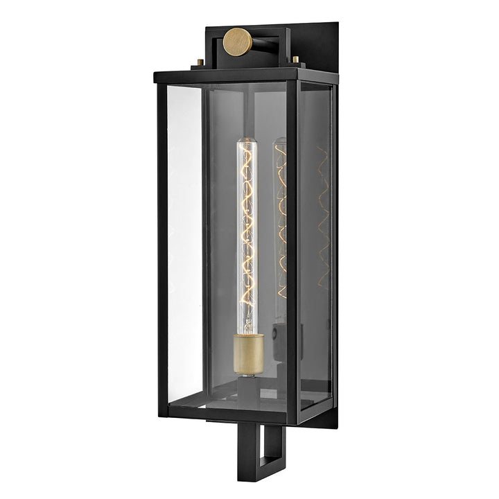 Quintiesse QN-CATALINA-L Catalina 1 Light Outdoor Large Wall Lantern Black with Burnished Bronze accents