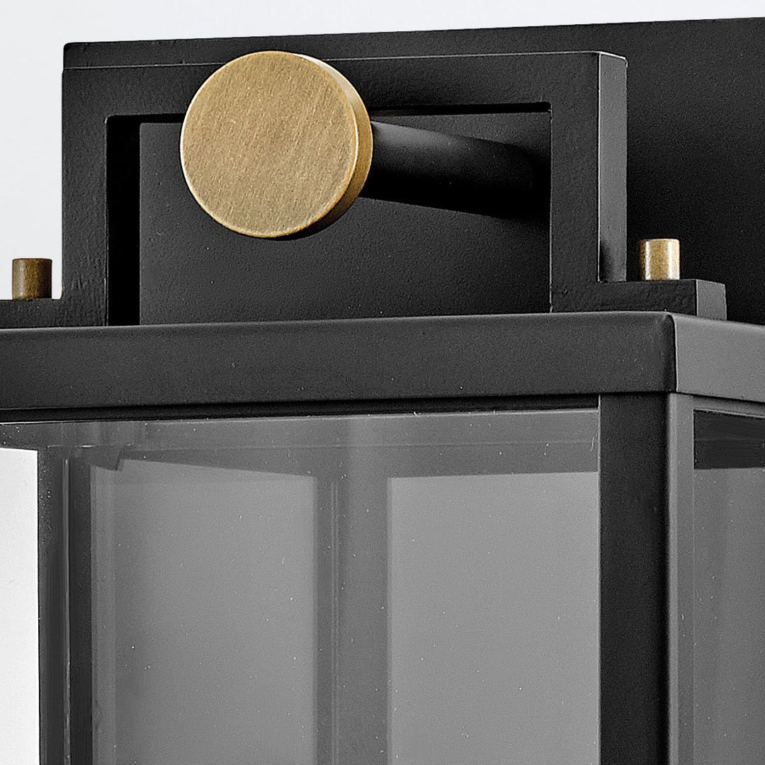 Quintiesse QN-CATALINA-L Catalina 1 Light Outdoor Large Wall Lantern Black with Burnished Bronze accents