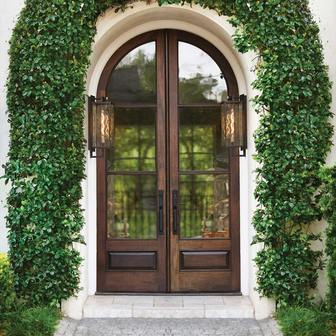 Quintiesse QN-CATALINA-L Catalina 1 Light Outdoor Large Wall Lantern Black with Burnished Bronze accents