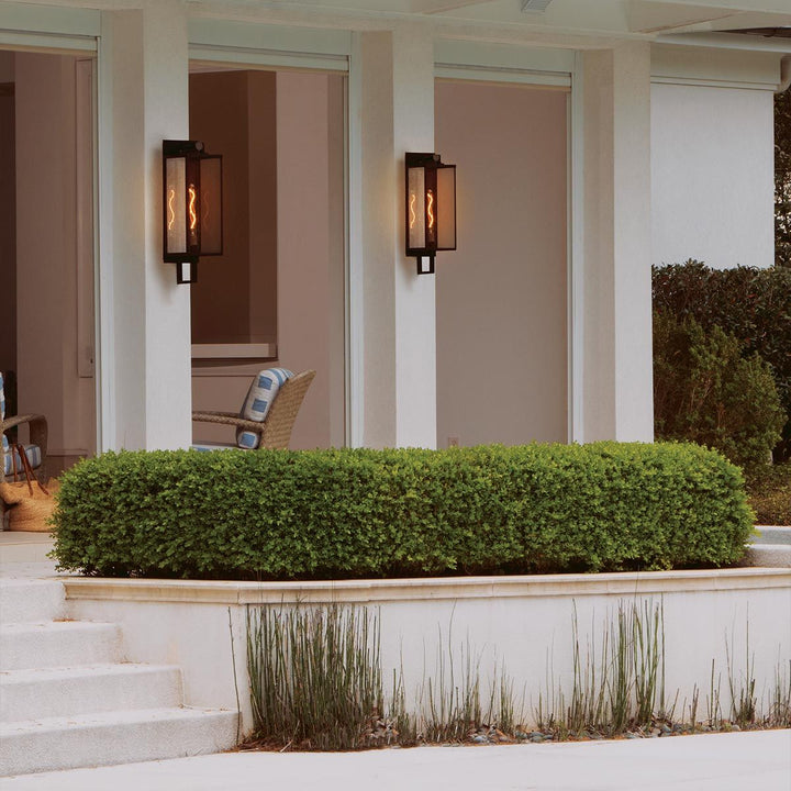 Quintiesse QN-CATALINA-L Catalina 1 Light Outdoor Large Wall Lantern Black with Burnished Bronze accents