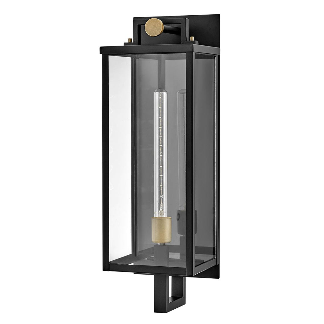 Quintiesse QN-CATALINA-L Catalina 1 Light Outdoor Large Wall Lantern Black with Burnished Bronze accents