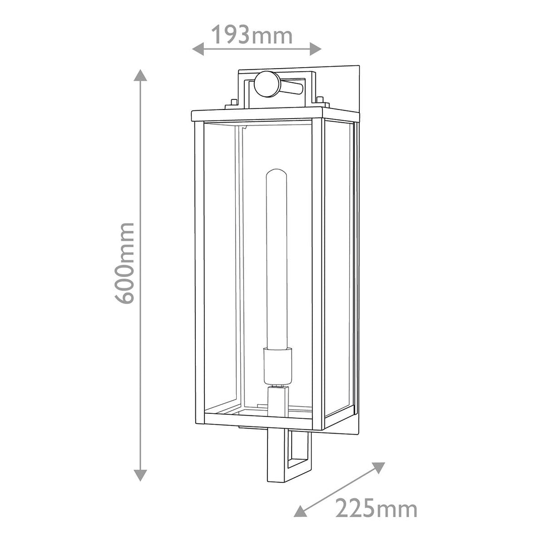 Quintiesse QN-CATALINA-L Catalina 1 Light Outdoor Large Wall Lantern Black with Burnished Bronze accents