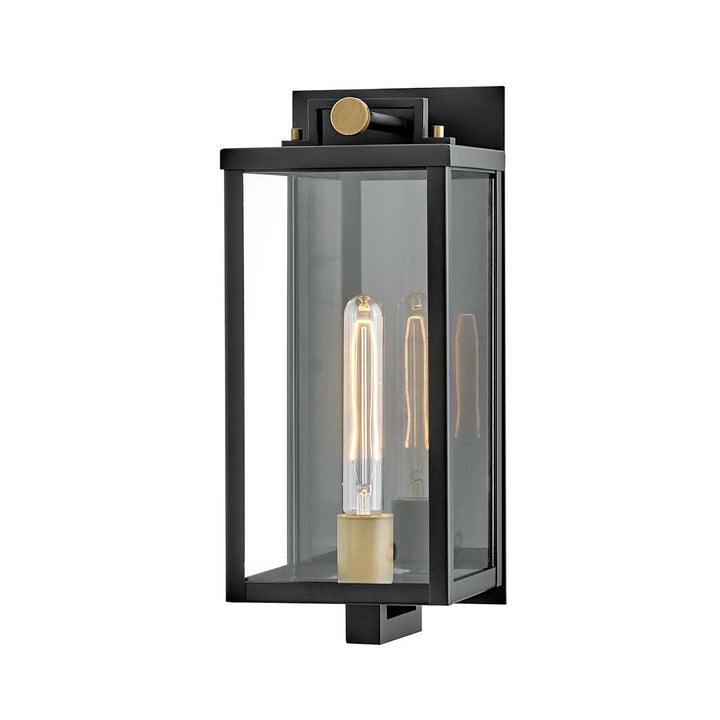 Quintiesse QN-CATALINA-M Catalina 1 Light Outdoor Medium Wall Lantern Black with Burnished Bronze accents