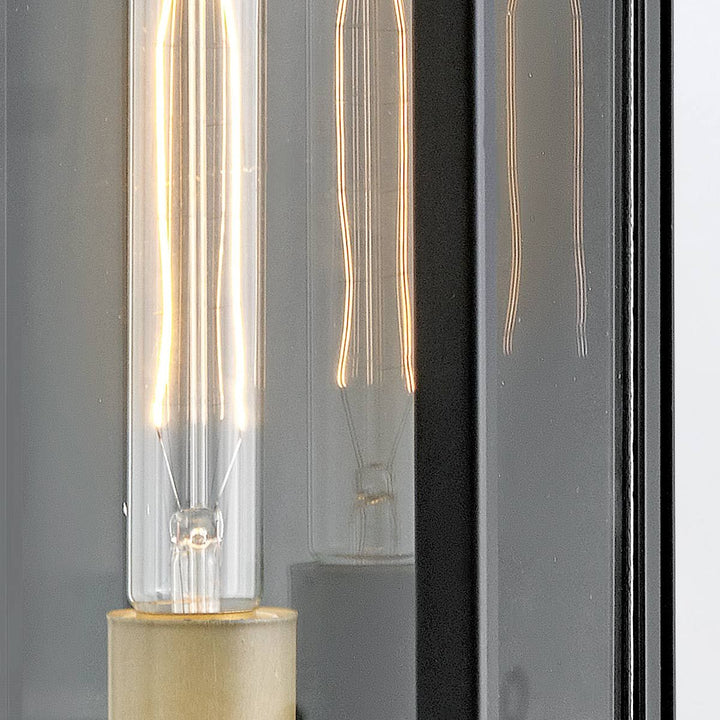 Quintiesse QN-CATALINA-M Catalina 1 Light Outdoor Medium Wall Lantern Black with Burnished Bronze accents